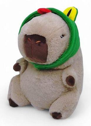 Мягкая игрушка "капибара в шляпе лягушки" 25 см (00173-83)