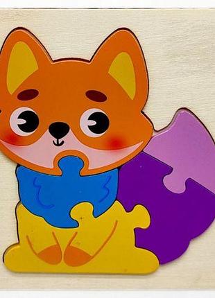 Вкладыш-пазл деревянный "лисичка" (15х15 см)