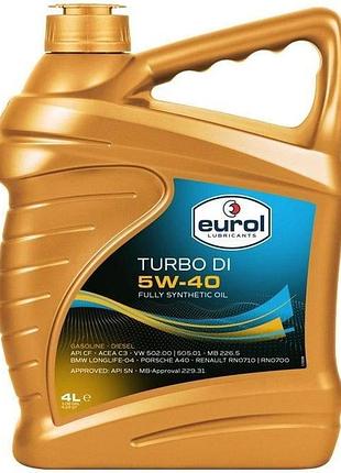 Олія моторна eurol turbo di 5w40 4l, 006844