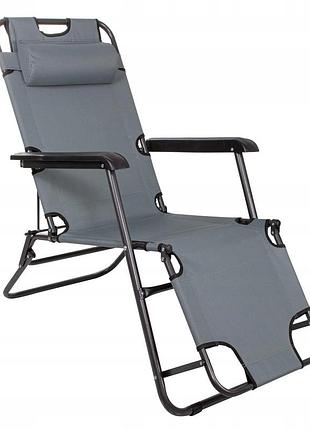 Шезлонг складаний springos zero gravity сірий