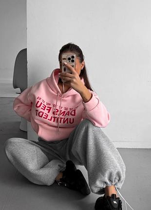 Теплый оверсайз костюм