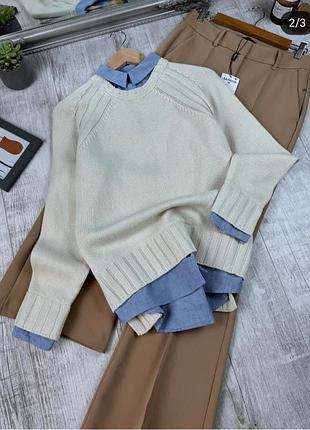 Свитер комбинированный