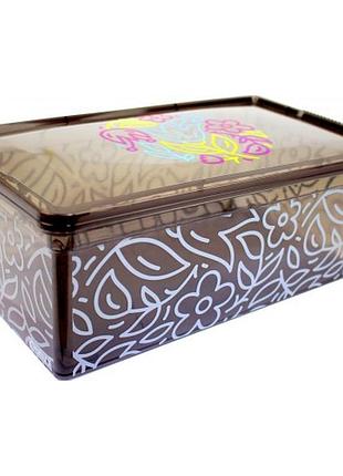 Коробка-бокс пластикова "qutu light box" flouresent grey з кришкою 10л 70988