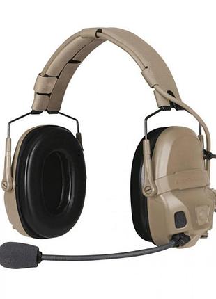 Наушники тактические ops-core amp headset с шумоподавлением 3d hear-through койот 120 часов работы 422 г dm-11