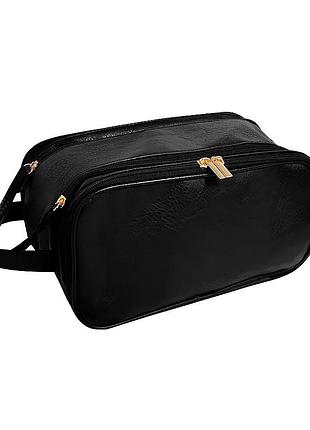 Косметичка органайзер bk-hzb-07 для женщин черная с отделениями для кистей и косметики дорожная сумка dm-11