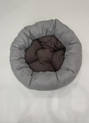 Лежак для котов и собак skypuff 50 см light gray + chocolate