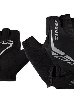 Велоперчатки мужские ziener ceniz из искуственной кожи с открытыми пальцами 10.5, черный