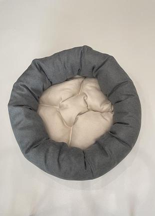 Лежак для котов и собак skypuff 80 см gray + ecru