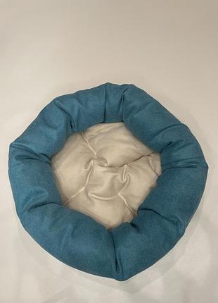 Лежак для котов и собак skypuff 60 см teal + ecru