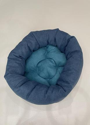 Лежак для котов и собак skypuff 80 см denim + teal