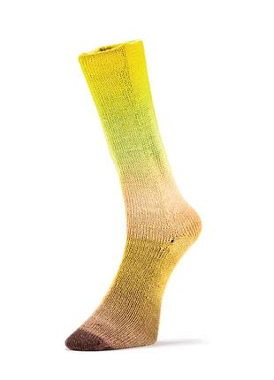 Пряжа harmonious sock/хармоніус сок, коричневий-бежевий-пісочний-салатовий-жовтий 16, laines du nord