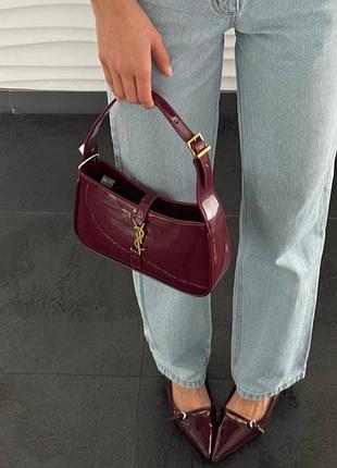 ❤️🖤hobo le 5 a 7 leather shoulder bag🖤♥️ лаковая сумка натуральная кожа лак вишнёвая люкс качество шикарный подарок девушке