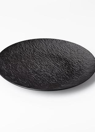Сервировочная тарелка керамическая 30 см черная круглая для стола стильная и практичная тарелка для пода ve-33