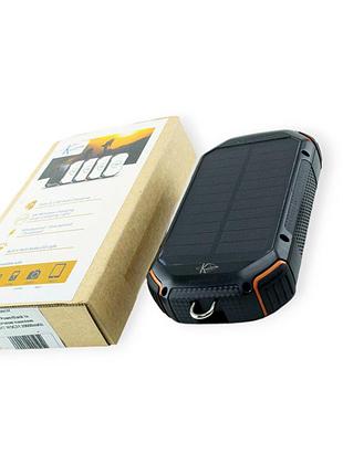 Повербанк 20000 mah плюс 1 солнечная панель, 2 usb выход, заряд через microusb, iphone,type-c