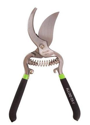 Секатор alloid 250 мм зі сталі ск7 для садівництва з ергономічними ручками та пружинним механізмом ve-33