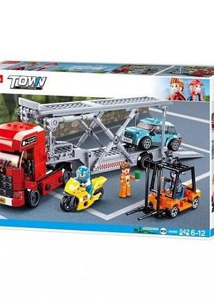 Конструктор "sluban" трейлер, транспорт, фігурки, 542 деталей m38-b0880