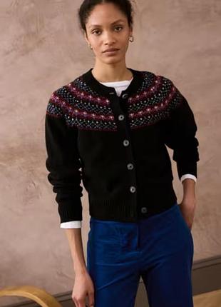 Шерстяной кардиган с жаккардовым принтом