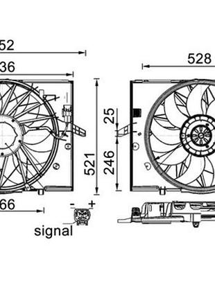 Вентилятор радиатора bmw 5 (e60) 520 i 2001.12 - 2010.03 mh cff 336 000s