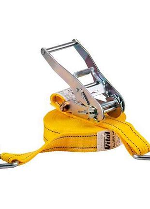 Ремінь стяжний 5т st-212d-10 yl 50мм х 10м для фіксації вантажів надійний поліефірний ve-33