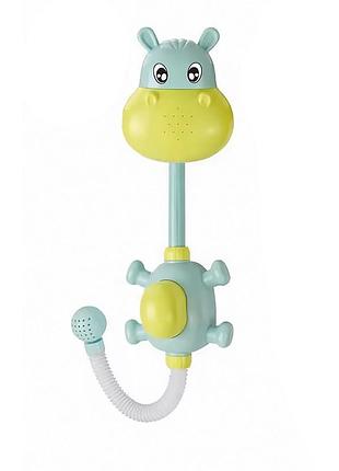 Дитячий душ у вигляді бегемота на присосці для купання іграшка для ванної з помповим накачуванням води dm-11