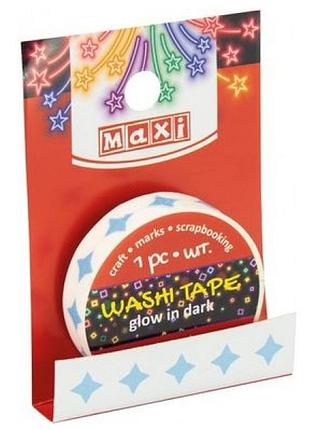 Стрічка декоративна "maxi" з принтом 15ммх3м світиться в темряві mx62048