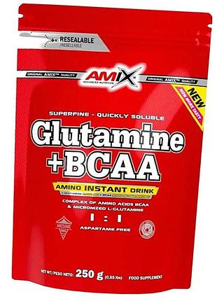 Bcaa з глютаміном, glutamine + bcaa powder, amix nutrition 250г манго (28135009)