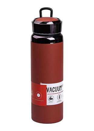 Термос с индикатором температуры 1л красный для активного отдыха из нержавеющей стали с широким горлом ve-33