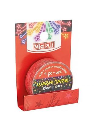 Стрічка декоративна "maxi" з принтом 15ммх3м світиться в темряві mx62050