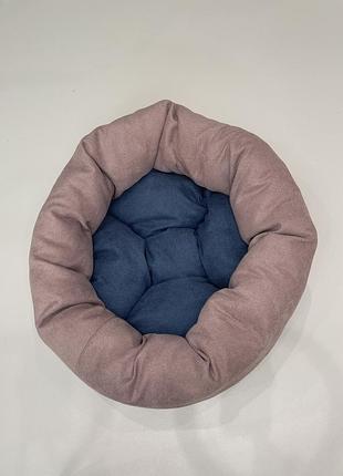 Лежак для котов и собак skypuff 60 см dusty rose + denim