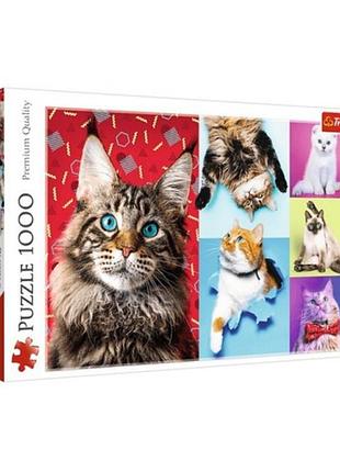 Пазли trefl 1000 елементів щасливі котики 10591