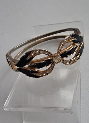 Винтажный браслет, вставка кожа