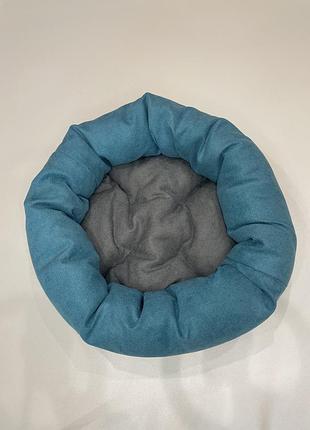Лежак для котов и собак skypuff 60 см teal + gray