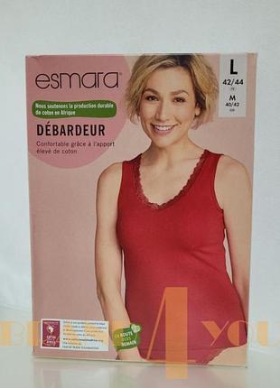 Женская красная майка с кружевом esmara / нитевичка