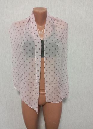 Рожевий шарфік в горох