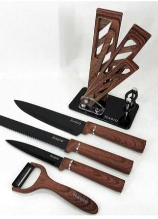Набор кухонных ножей 5 предметов с подставкой