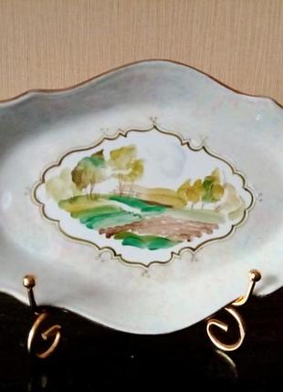 Овальное блюдо с природой