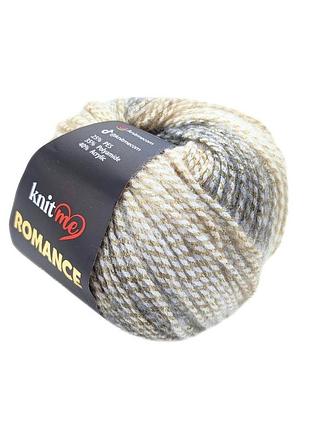 Пряжа romance/романс, молочный-серый-бежевый kr 09, knit me