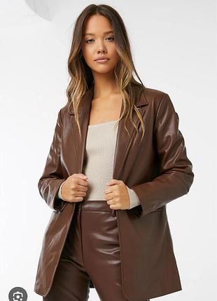 Блайзер, пиджак эко-кожа без застежки