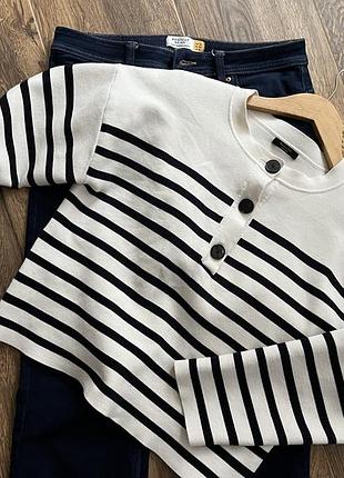 Тепла кофтинка джемпер в смужку massimo dutti