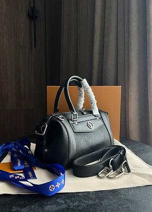 Сумка женская черная кожаная среднего размера 26х14 премиум качество