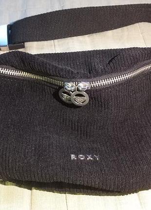 Сумка-бананка текстильная вельветовая черная