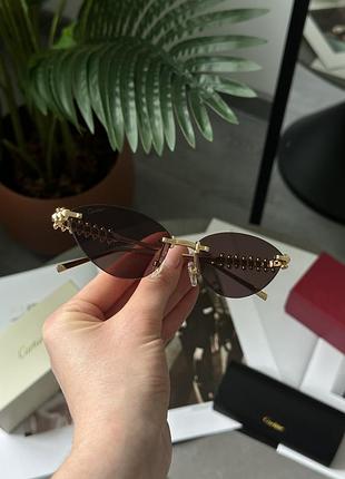 Сонцезахисні окуляри cartier clash brown/gold ct0543s 001l cat.2 58/17/140