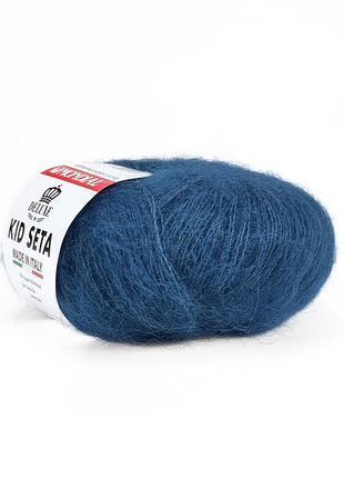 Пряжа kid seta/кид сета, синий 596, mondial