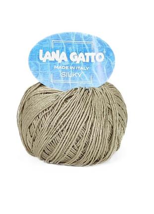 Пряжа silky/силки, песокй 09517, lana gatto