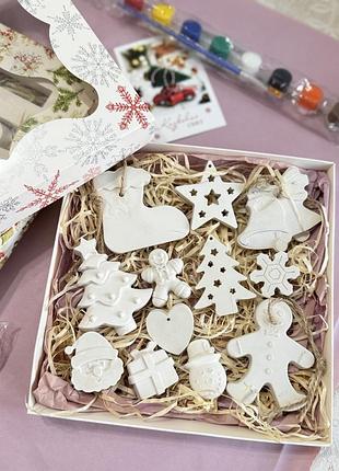 Набор новогодних гипсовых фигурок для раскрашивания