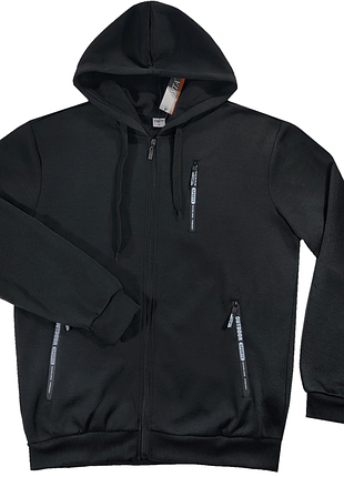Толстовка утепленная мужская черная м, l, xl, 2xl, 3xl, 4xl
