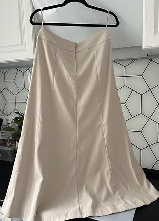 Спідниця цупка бежевої, спідниця гаде під замш, спідниця максі бежева