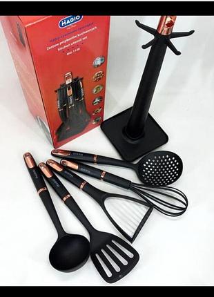 Набор кухонных принадлежностей 6 предметов с подставкой