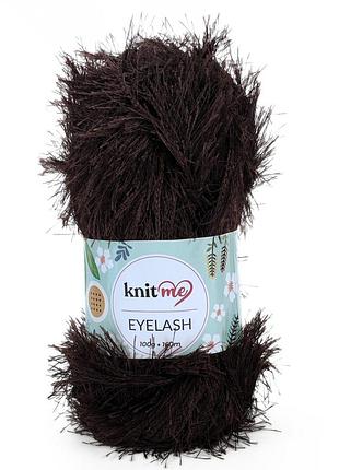 Пряжа eyelash/айлеш, коричневий 34, knit me