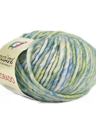 Пряжа colorado/колорадо, салатово-голубой мультиколор 605, tropical lane